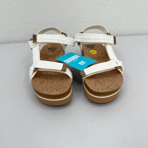 Reef Cushion Rem Hi Whisper White Cushion Adjust Sandals Shoes Womens size 7 NEW - Picture 2 of 7